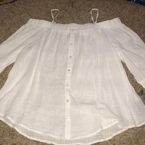 Sheer white off the shoulder top